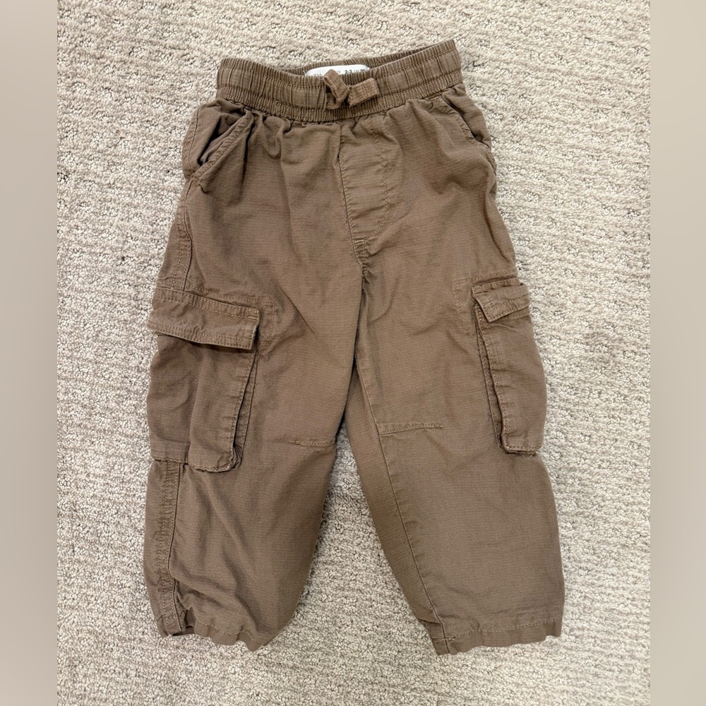 Zara Boys’ Tan Cargo Jogger Pants 2-3Y